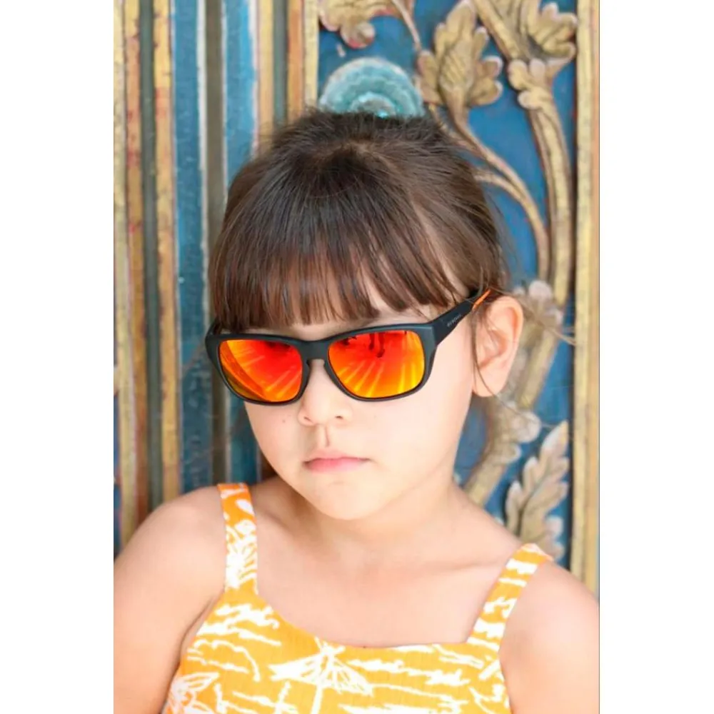 Discount Lunettes de soleil Eagle Noir Matte Brown Orange Revo Enfant Lunettes Enfant