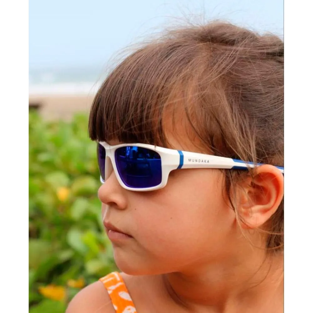 Lunettes Enfant<Mundaka Optic Lunettes de soleil Spark White Blue Smoke Blue Revo