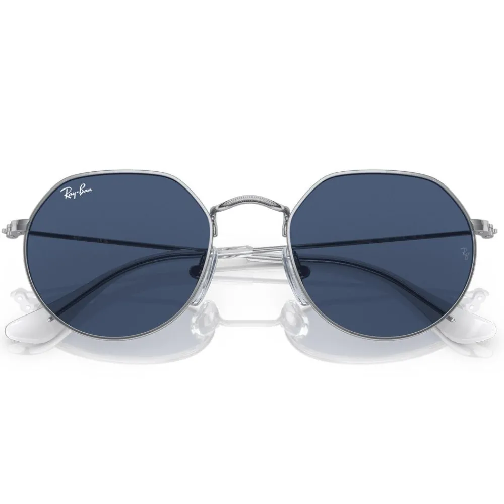 Sale Lunettes de soleil Jack Kids Polished Silver Dark Blue Enfant Lunettes Enfant