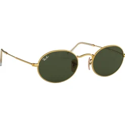 New Lunettes de soleil RB3547 Oval Metal Polished Gold Green G-15 Femme Lunettes Femme
