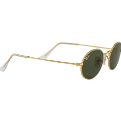 New Lunettes de soleil RB3547 Oval Metal Polished Gold Green G-15 Femme Lunettes Femme