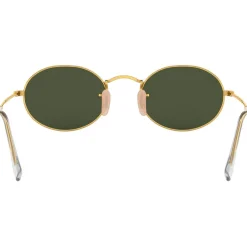 New Lunettes de soleil RB3547 Oval Metal Polished Gold Green G-15 Femme Lunettes Femme