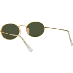 New Lunettes de soleil RB3547 Oval Metal Polished Gold Green G-15 Femme Lunettes Femme