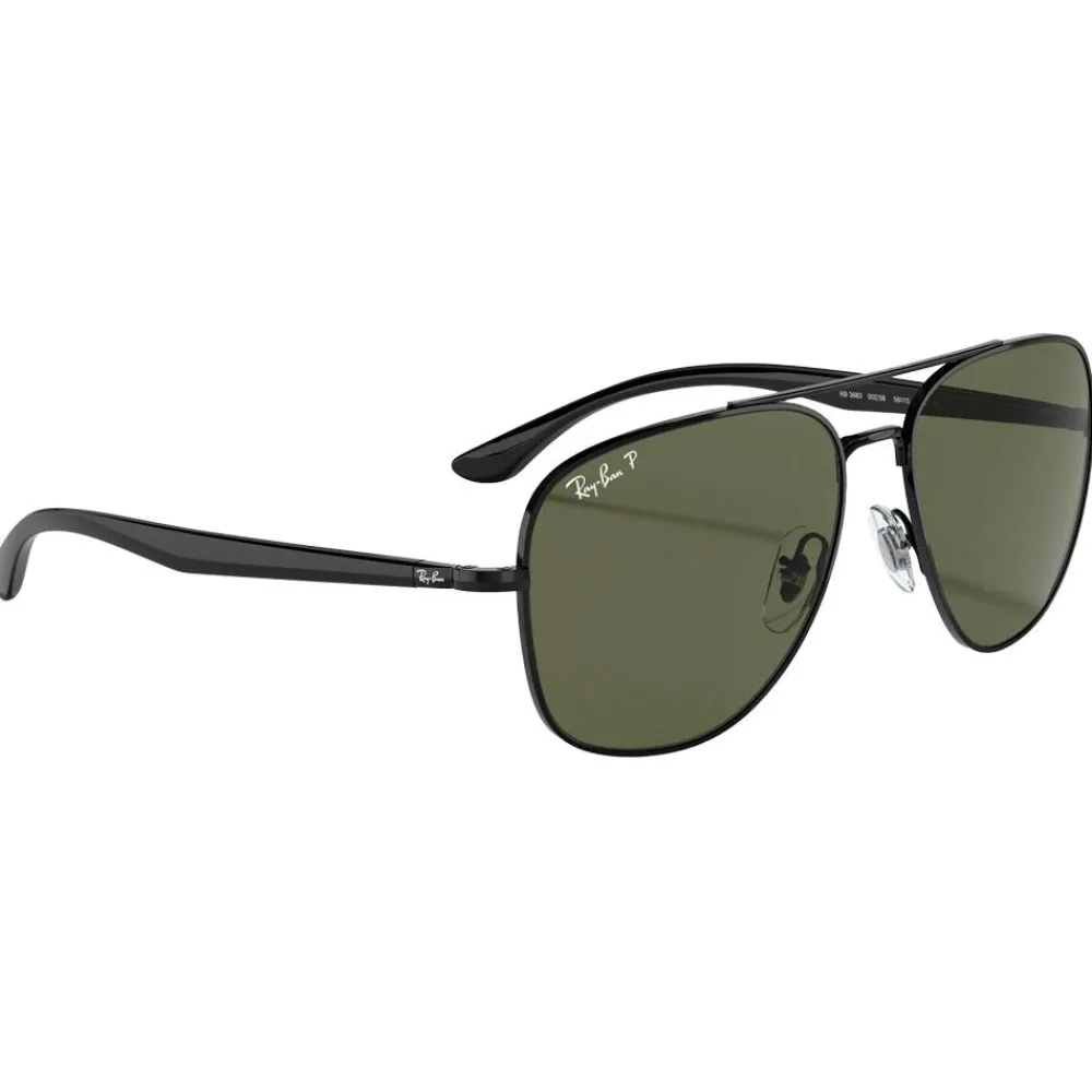 Lunettes Femme|Lunettes Polarisées<Ray Ban Lunettes de soleil RB3683 Polished Black Green G-15 Polar