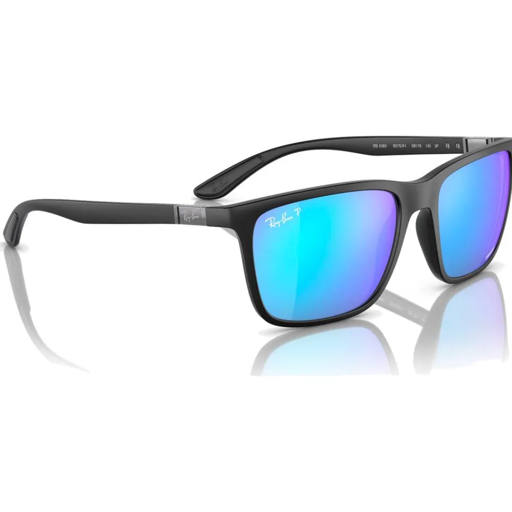 Lunettes Polarisées|Lunettes Femme<Ray Ban Lunettes de soleil RB4385 Matte Black Chromance Polar Green Blue