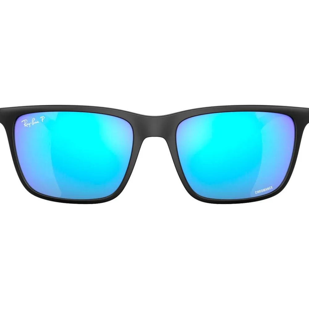 Lunettes Polarisées|Lunettes Femme<Ray Ban Lunettes de soleil RB4385 Matte Black Chromance Polar Green Blue