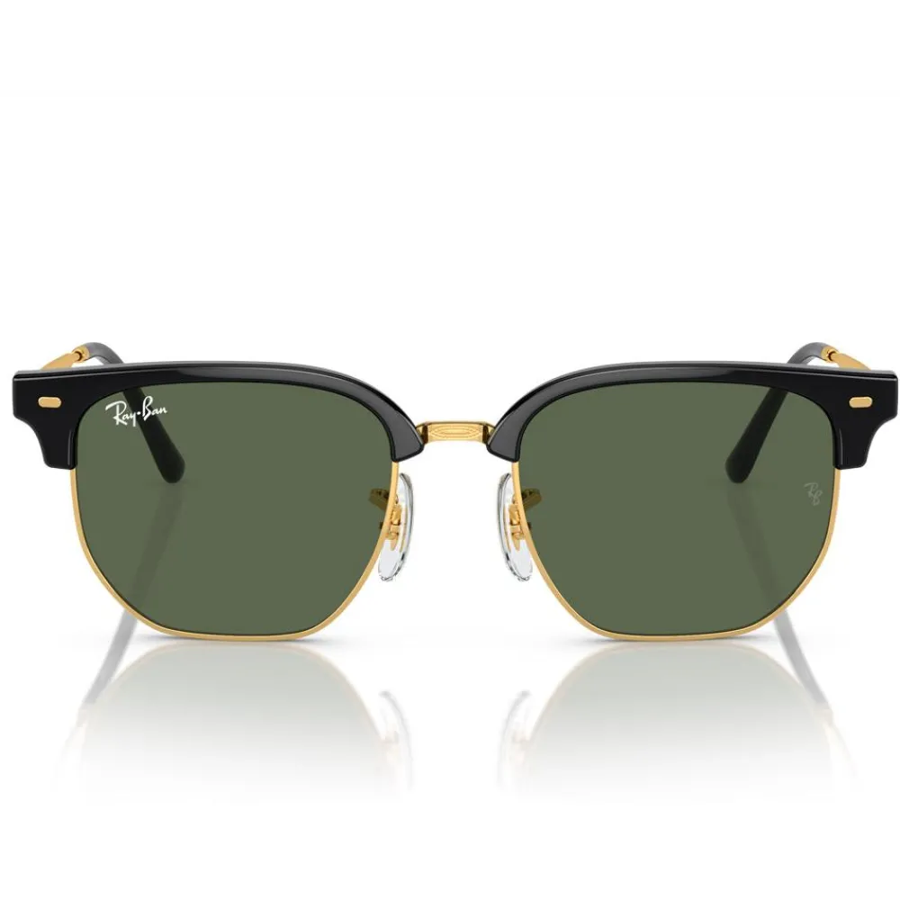 Lunettes Enfant<Ray Ban Lunettes de soleil New Clubmaster Kids Polished Black Gold Dark Green