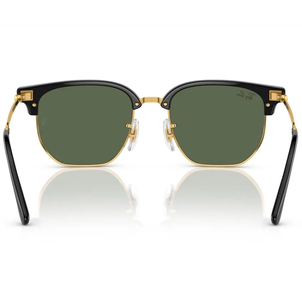 Lunettes Enfant<Ray Ban Lunettes de soleil New Clubmaster Kids Polished Black Gold Dark Green