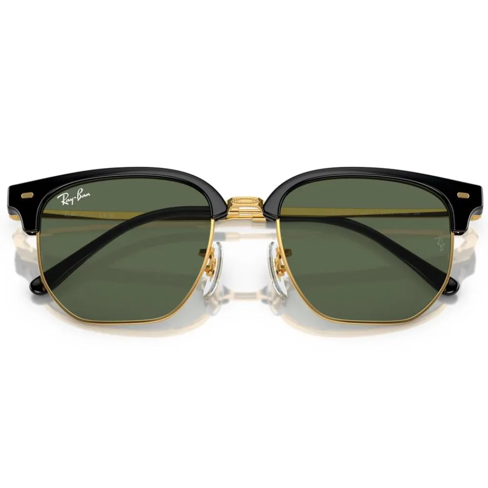 Lunettes Enfant<Ray Ban Lunettes de soleil New Clubmaster Kids Polished Black Gold Dark Green