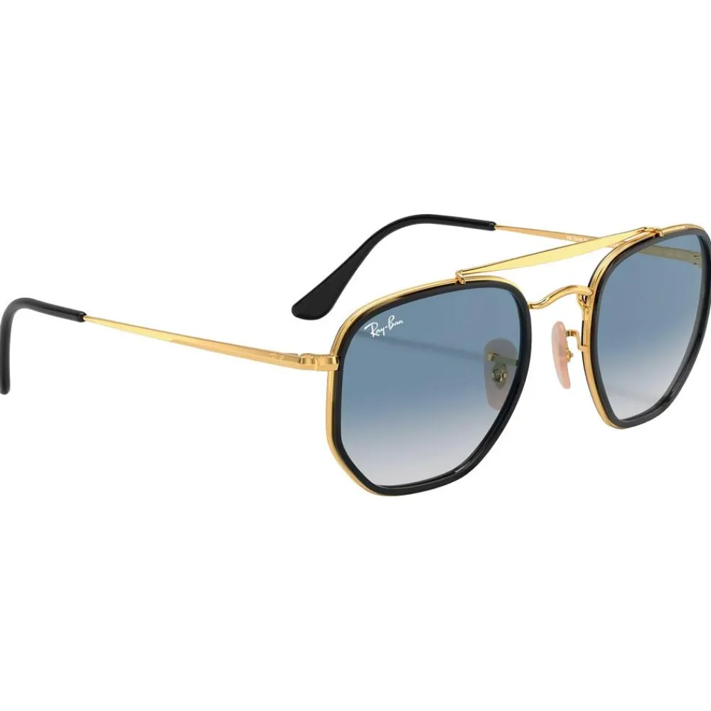 New Lunettes de soleil RB3648M Marshal II Polished Gold Gradient Light Blue Femme Lunettes Femme