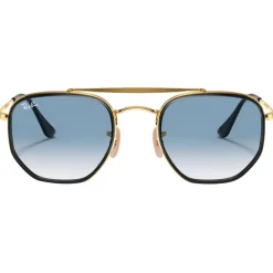 New Lunettes de soleil RB3648M Marshal II Polished Gold Gradient Light Blue Femme Lunettes Femme