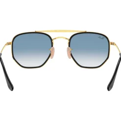 New Lunettes de soleil RB3648M Marshal II Polished Gold Gradient Light Blue Femme Lunettes Femme