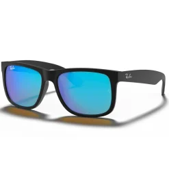 Sale Lunettes de soleil RB4165 Justin Color Mix Matte Rubber Black Mirror Blue Femme Lunettes Femme|Lunettes Femme