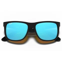 Sale Lunettes de soleil RB4165 Justin Color Mix Matte Rubber Black Mirror Blue Femme Lunettes Femme|Lunettes Femme