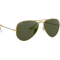 Online Lunettes de soleil RB3025 Aviator Classic Polished Gold Green G-15 Femme Lunettes Femme|Lunettes Femme