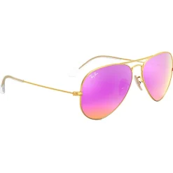 Lunettes Femme|Lunettes Polarisées<Ray Ban Lunettes de soleil RB3025 Aviator Mat Gold Cyclamen Flash Polarized