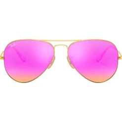 Lunettes Femme|Lunettes Polarisées<Ray Ban Lunettes de soleil RB3025 Aviator Mat Gold Cyclamen Flash Polarized