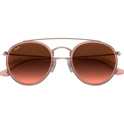 Lunettes de soleil RB3647N Round Double Bridge Polished Copper Gradient Brown Femme Lunettes Femme
