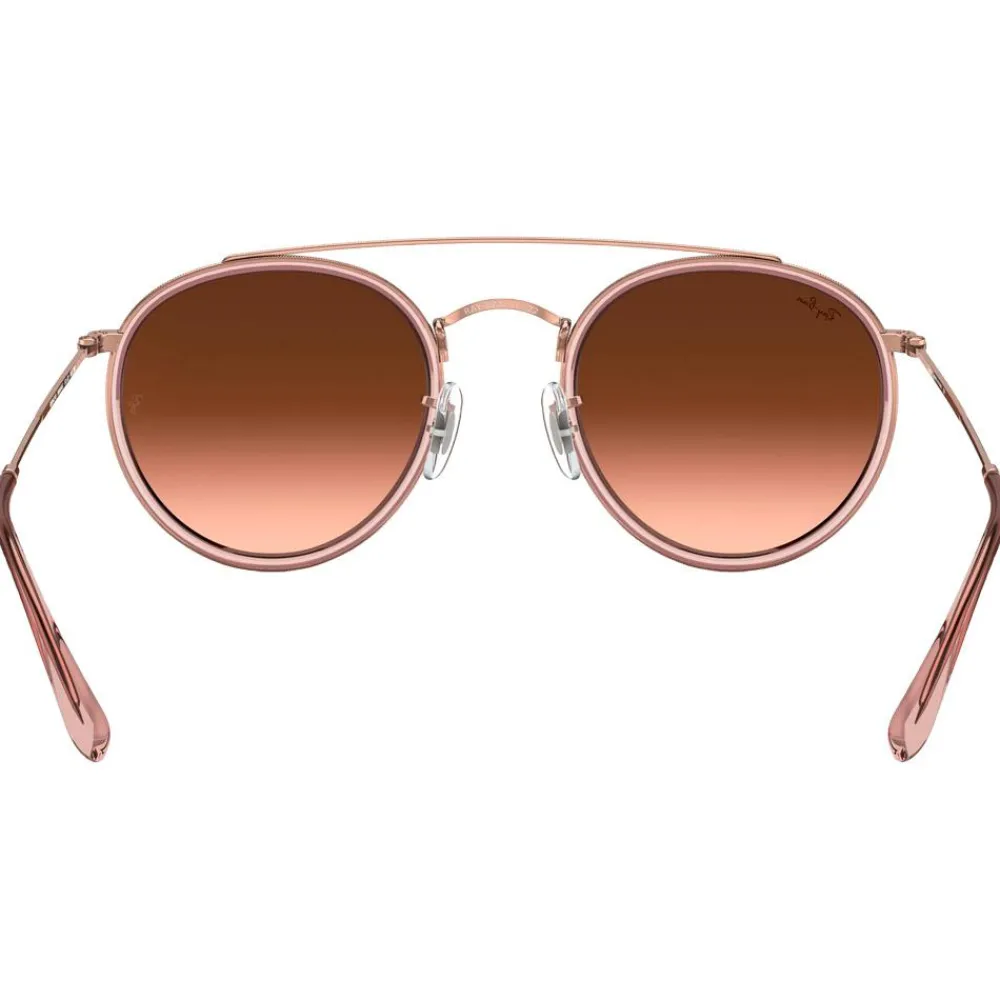 Lunettes de soleil RB3647N Round Double Bridge Polished Copper Gradient Brown Femme Lunettes Femme