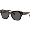 Outlet Lunettes de soleil RB2186 State Street Polished Havana Brown Transparent Dark Grey Femme Lunettes Femme|Lunettes Polarisées
