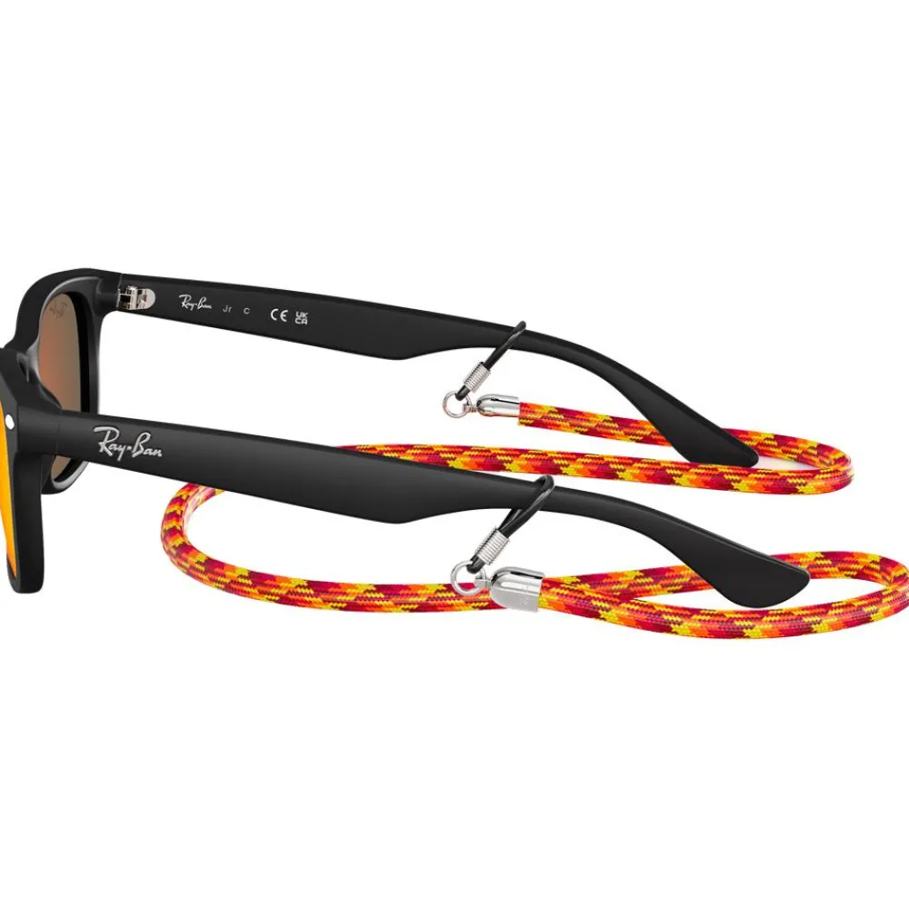 Lunettes Enfant<Ray Ban Lunettes de soleil New Wayfarer Kids Polished Rubber Black Brown Orange Mirror