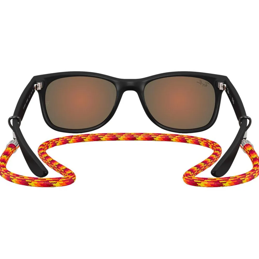 Lunettes Enfant<Ray Ban Lunettes de soleil New Wayfarer Kids Polished Rubber Black Brown Orange Mirror