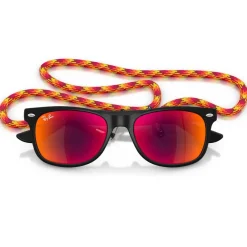 Lunettes Enfant<Ray Ban Lunettes de soleil New Wayfarer Kids Polished Rubber Black Brown Orange Mirror