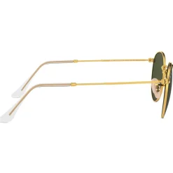 Hot Lunettes de soleil RB3447 Round Metal Polished Gold Green G-15 Femme Lunettes Femme