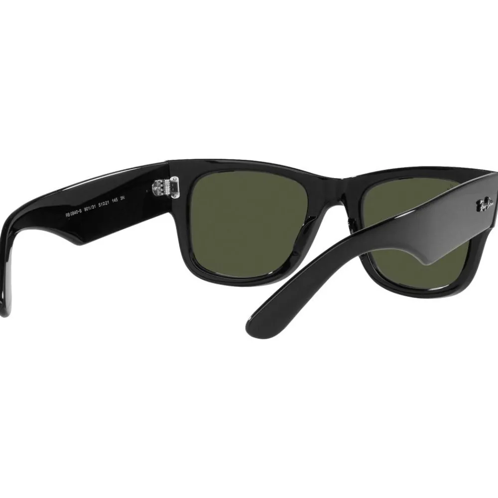 Lunettes Femme<Ray Ban Lunettes de soleil RB0840S Mega Wayfarer Polished Black Green G-15