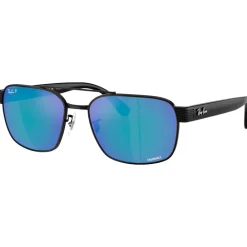 Sale Lunettes de soleil RB3751CH Polished Black Chromance Grey Blue Mirror Polar Femme Lunettes Femme|Lunettes Polarisées