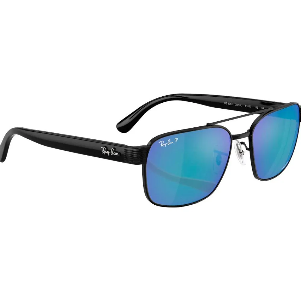 Sale Lunettes de soleil RB3751CH Polished Black Chromance Grey Blue Mirror Polar Femme Lunettes Femme|Lunettes Polarisées