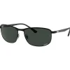 Lunettes Femme|Lunettes Polarisées<Ray Ban Lunettes de soleil RB3671CH Matte Black Chromance Dark Grey Polar
