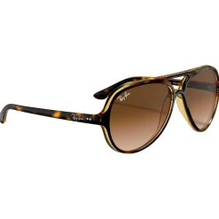 Outlet Lunettes de soleil RB4125 Cats 5000 Classic Polished Light Havana Gradient Light Brown Femme Lunettes Femme
