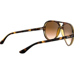 Outlet Lunettes de soleil RB4125 Cats 5000 Classic Polished Light Havana Gradient Light Brown Femme Lunettes Femme