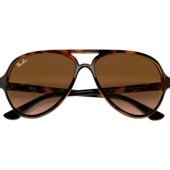 Outlet Lunettes de soleil RB4125 Cats 5000 Classic Polished Light Havana Gradient Light Brown Femme Lunettes Femme