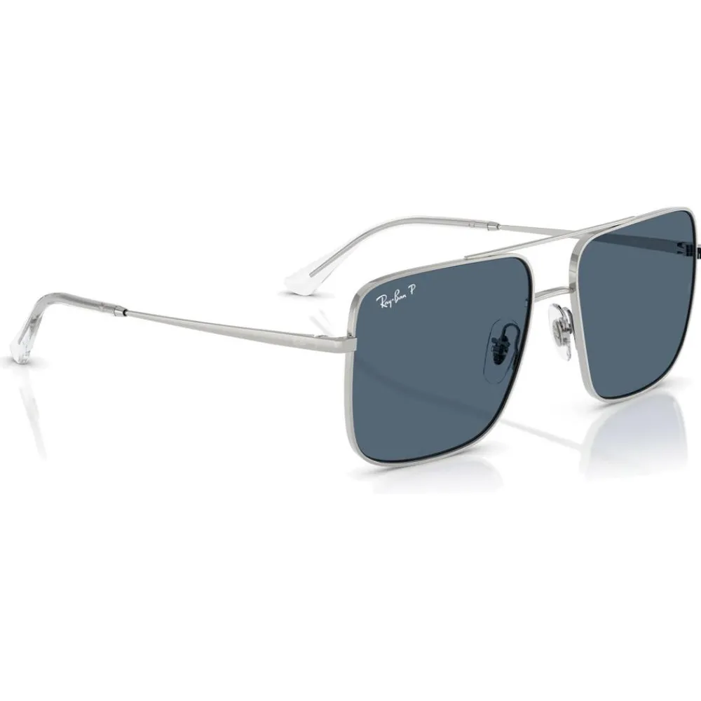 Outlet Lunettes de soleil RB3758 Ari Polished Silver Polar Blue Femme Lunettes Femme|Lunettes Polarisées