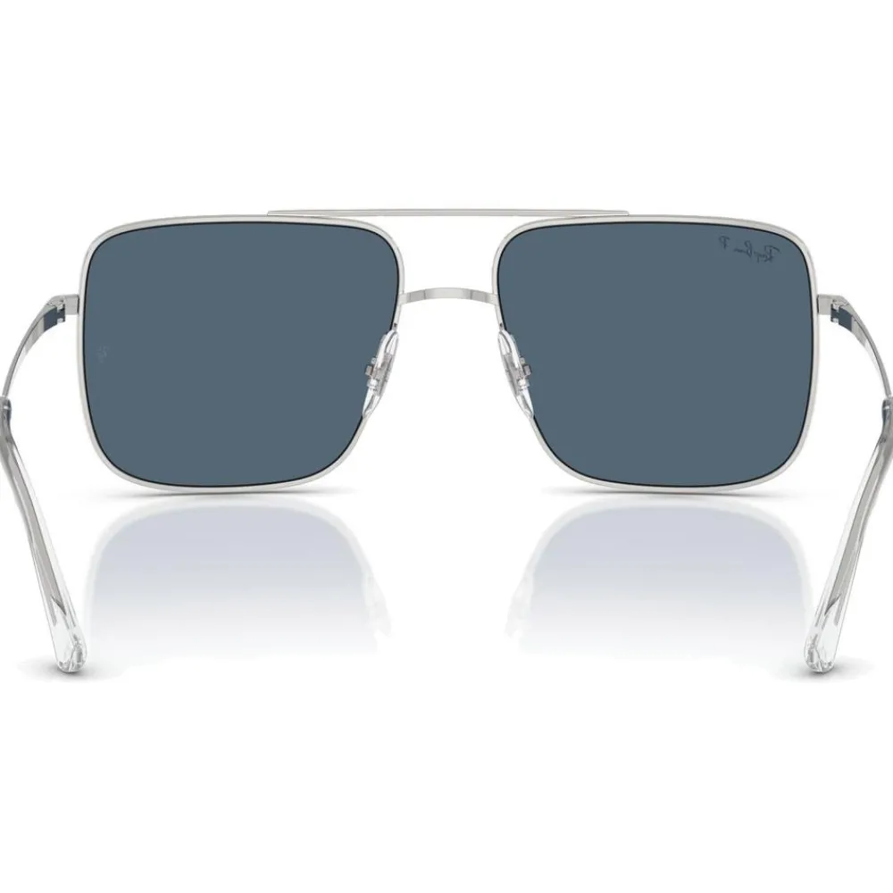 Outlet Lunettes de soleil RB3758 Ari Polished Silver Polar Blue Femme Lunettes Femme|Lunettes Polarisées