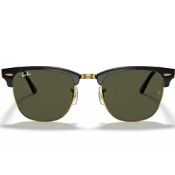 Lunettes Femme<Ray Ban Lunettes de soleil RB3016 Clubmaster Classic Polished Black Gold Green G-15