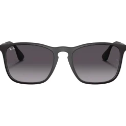 Lunettes Femme<Ray Ban Lunettes de soleil RB4187 Chris Matte Rubber Black Dark Grey Gradient