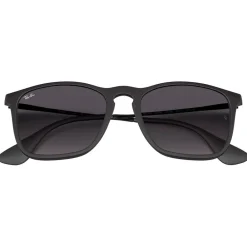 Lunettes Femme<Ray Ban Lunettes de soleil RB4187 Chris Matte Rubber Black Dark Grey Gradient