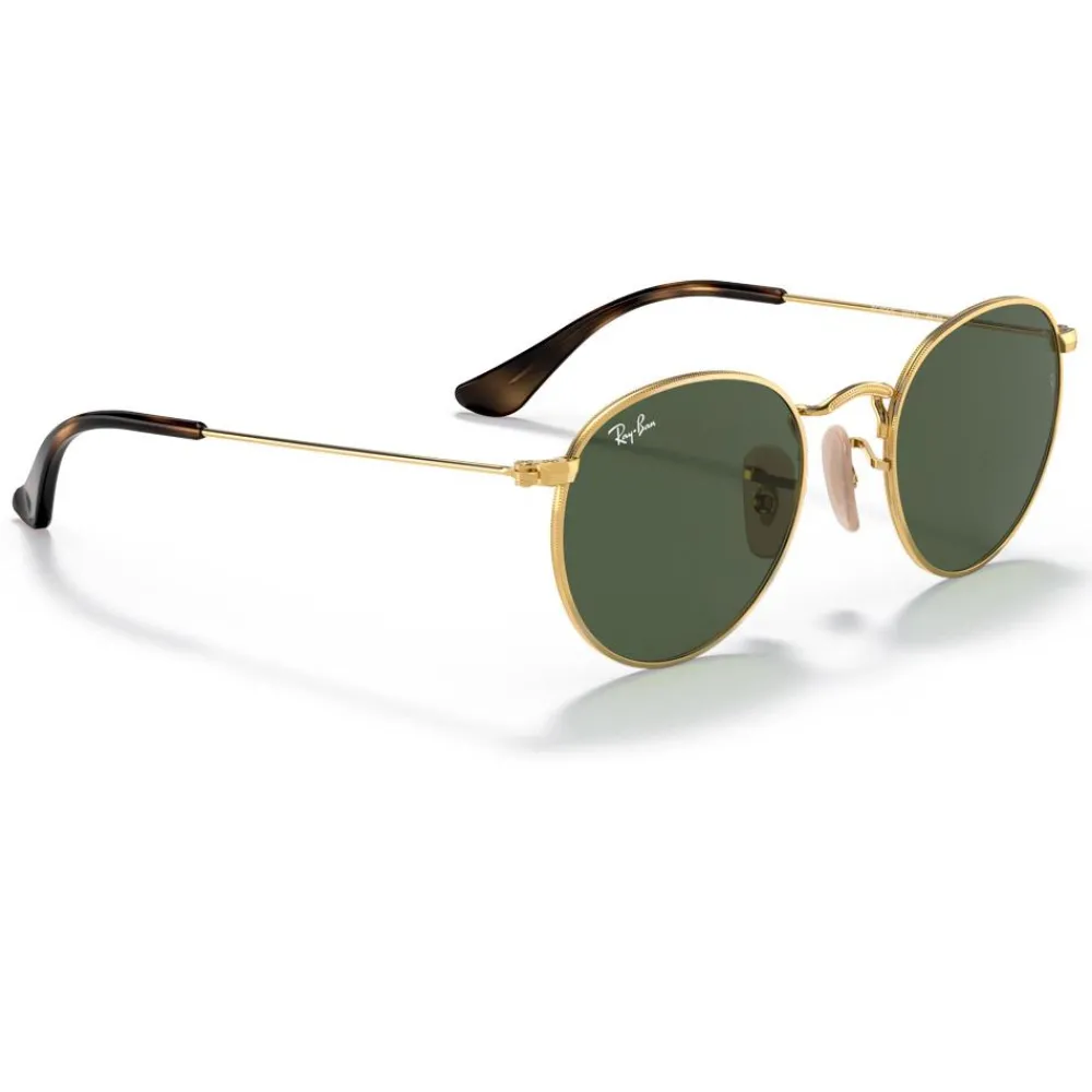 Lunettes Enfant<Ray Ban Lunettes de soleil Round Kids Polished Arista Gold Dark Green