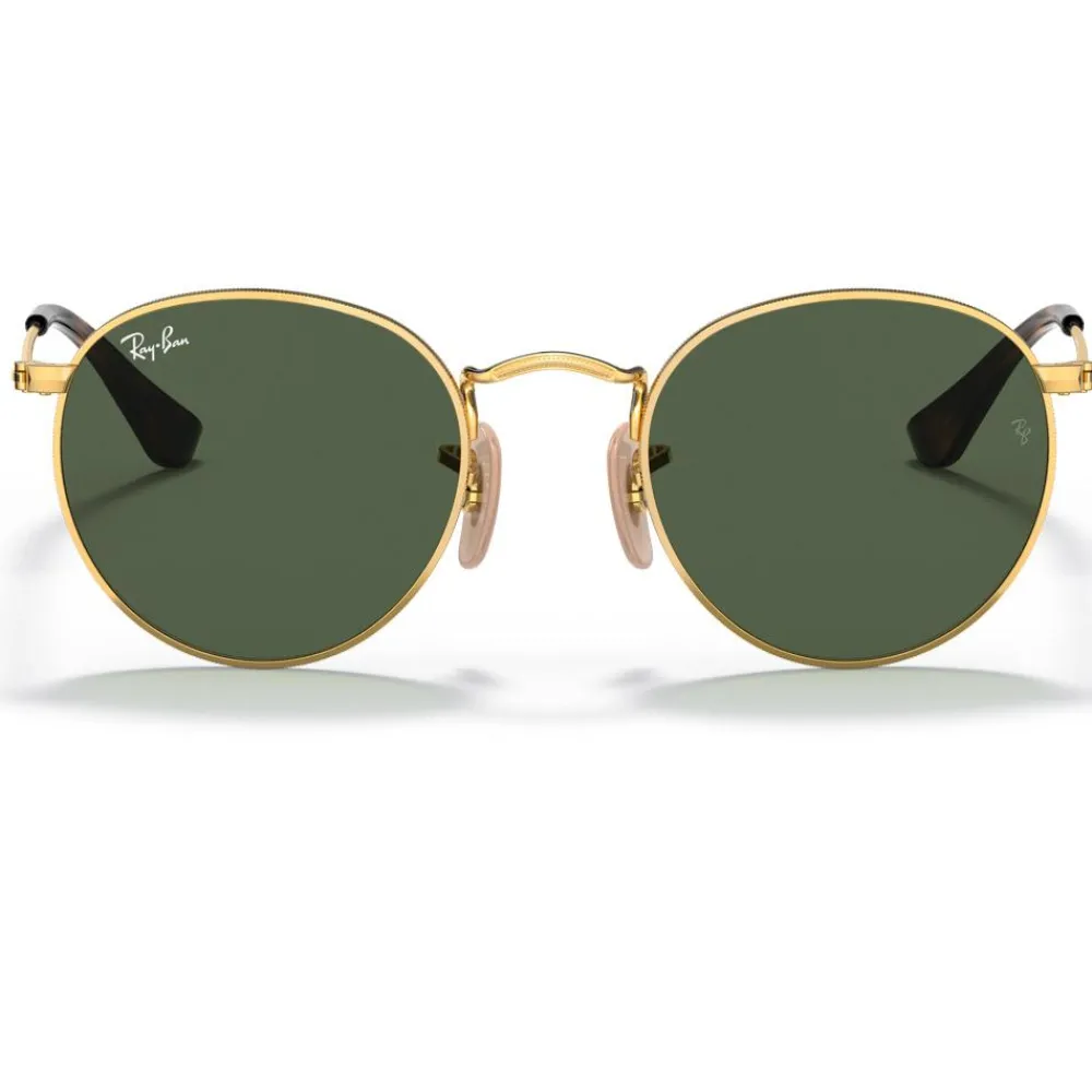 Lunettes Enfant<Ray Ban Lunettes de soleil Round Kids Polished Arista Gold Dark Green