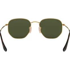 Best Lunettes de soleil RB3548N Hexagonal Flat Polished Gold Polar Green Femme Lunettes Polarisées|Lunettes Femme