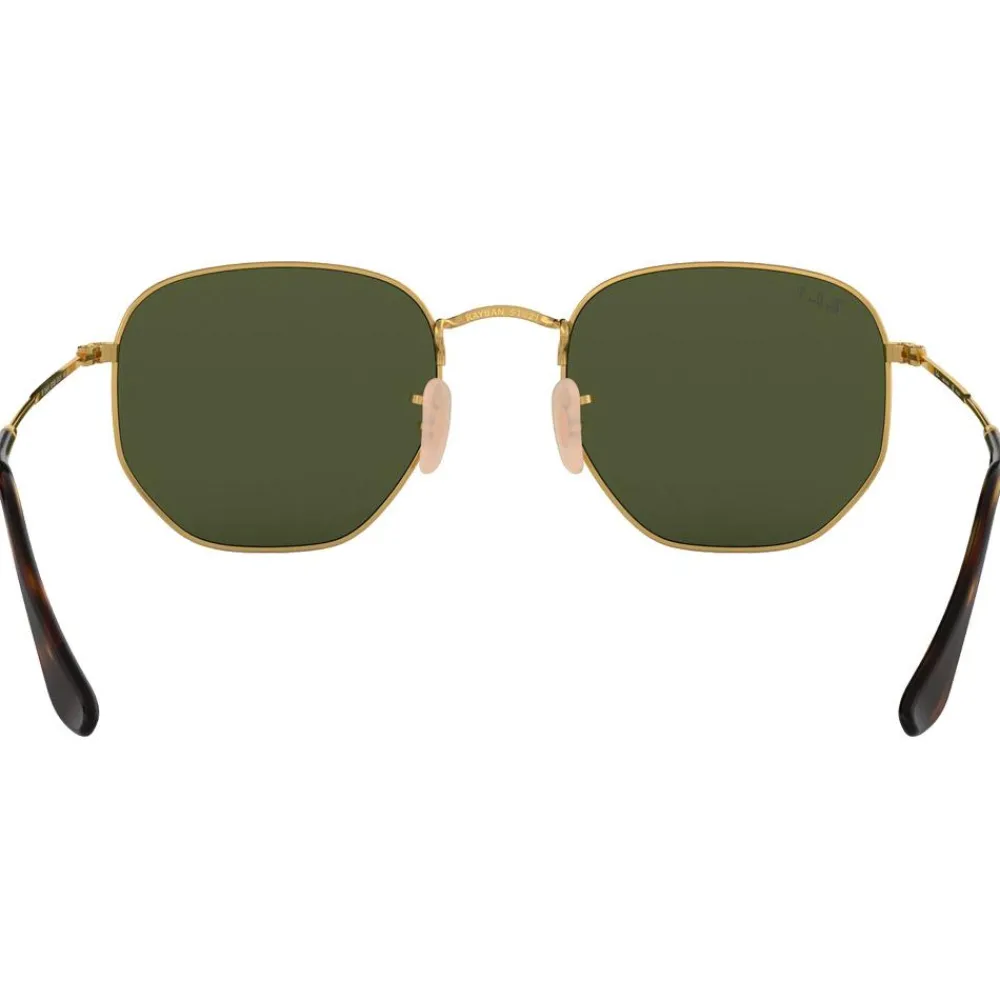 Best Lunettes de soleil RB3548N Hexagonal Flat Polished Gold Polar Green Femme Lunettes Polarisées|Lunettes Femme