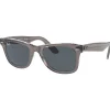 Lunettes Femme<Ray Ban Lunettes de soleil RB2140 Original Wayfarer Classic Polished Grey Transparent Blue