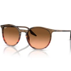 Lunettes Femme<Ray Ban Lunettes de soleil RB2204 Polished Striped Red Brown Gradient Black Pink