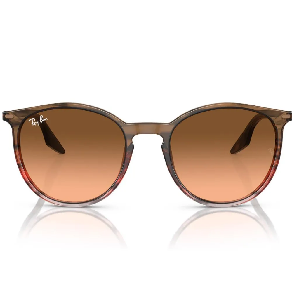 Lunettes Femme<Ray Ban Lunettes de soleil RB2204 Polished Striped Red Brown Gradient Black Pink