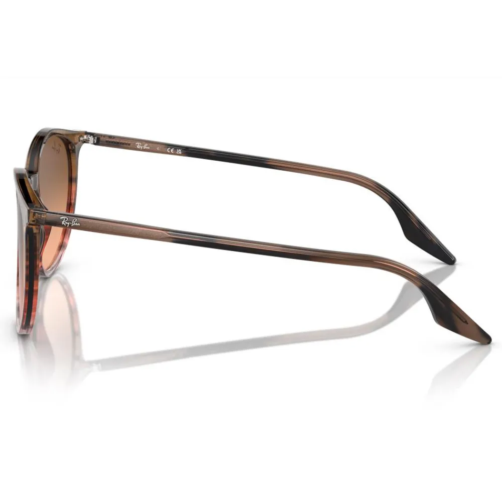 Lunettes Femme<Ray Ban Lunettes de soleil RB2204 Polished Striped Red Brown Gradient Black Pink