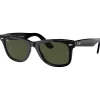 Discount Lunettes de soleil RB2140 Original Wayfarer Classic Polished Black Green G-15 Femme Lunettes Femme|Lunettes Femme