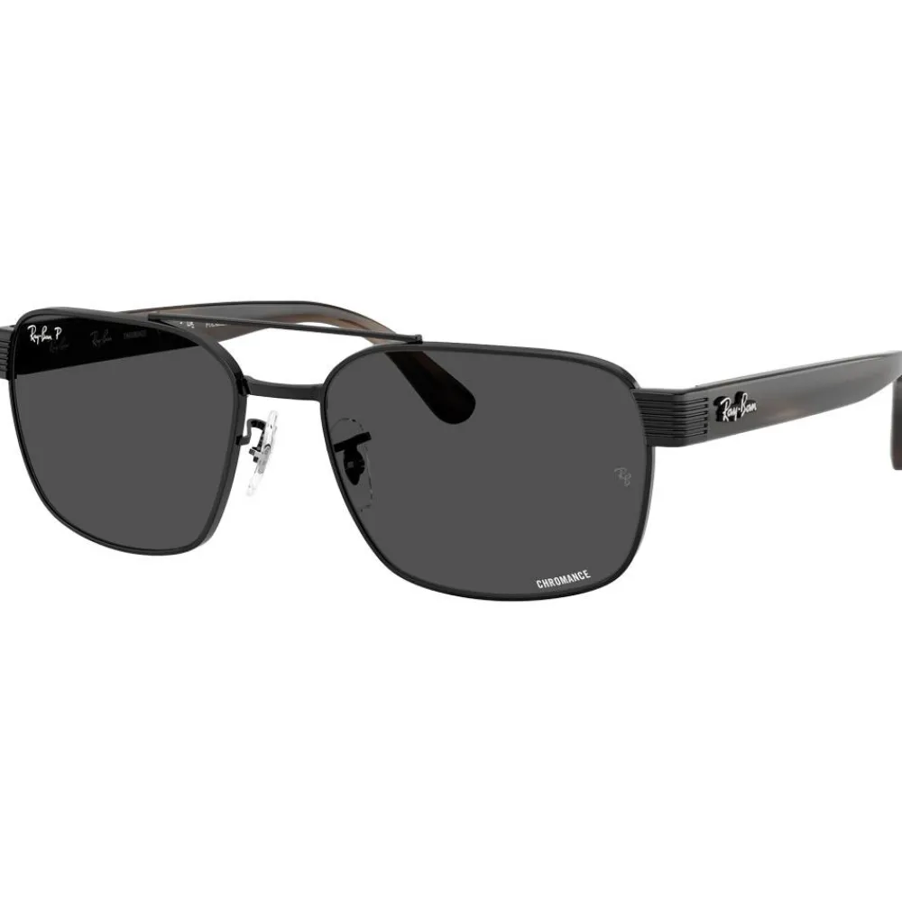 Lunettes Femme|Lunettes Polarisées<Ray Ban Lunettes de soleil RB3751CH Polished Black Chromance Dark Grey Polar